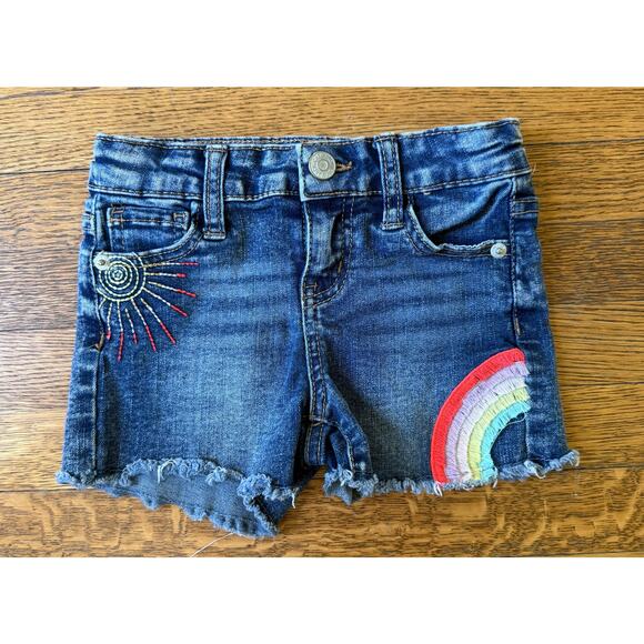 Cat & Jack Girls' Embroidered Denim Shorts Size 4-5 - Picture 1 of 4
